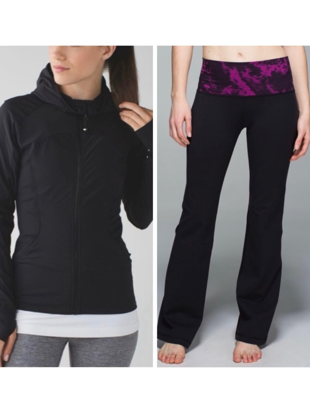 Lululemon Lot of 2 Size 8 In Flux Reversible Jacket and Groove Pant II Black